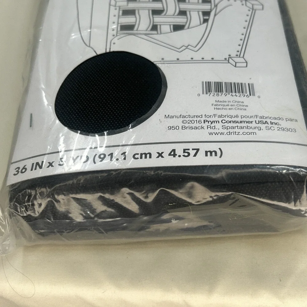 NEW Dritz Black Upholstery Dust Cover Fabric 5 Yards X 36